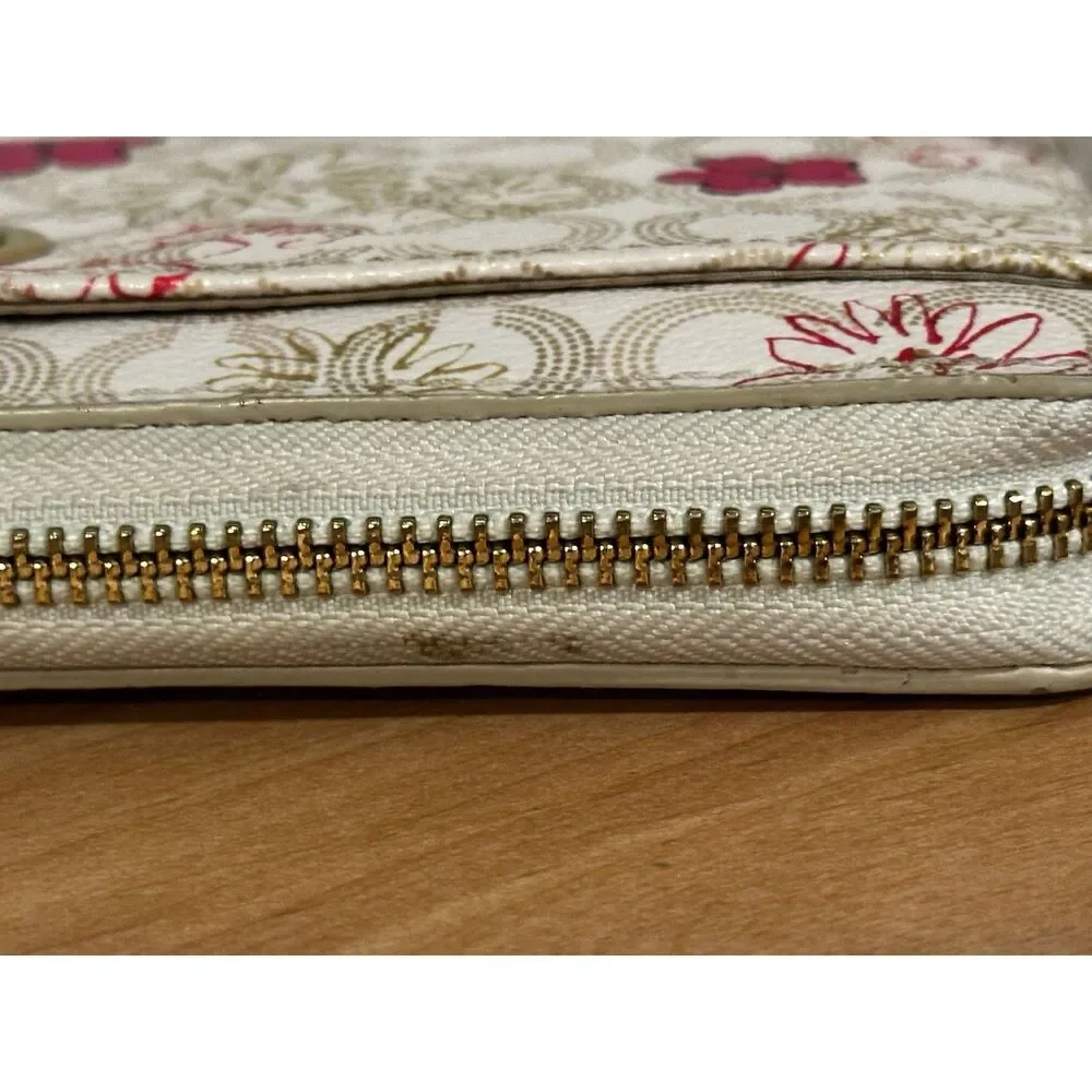 Coach Floral Print Accordion Zip Wallet EUC - Picture 4 of 7